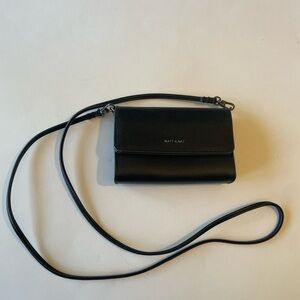 Matt & Nat Black Vegan Leather Crossbody Wallet